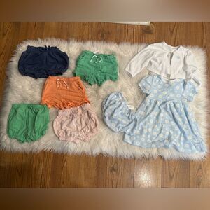 Garanimals Blue Floral Dress and Colorful Diaper Covers set